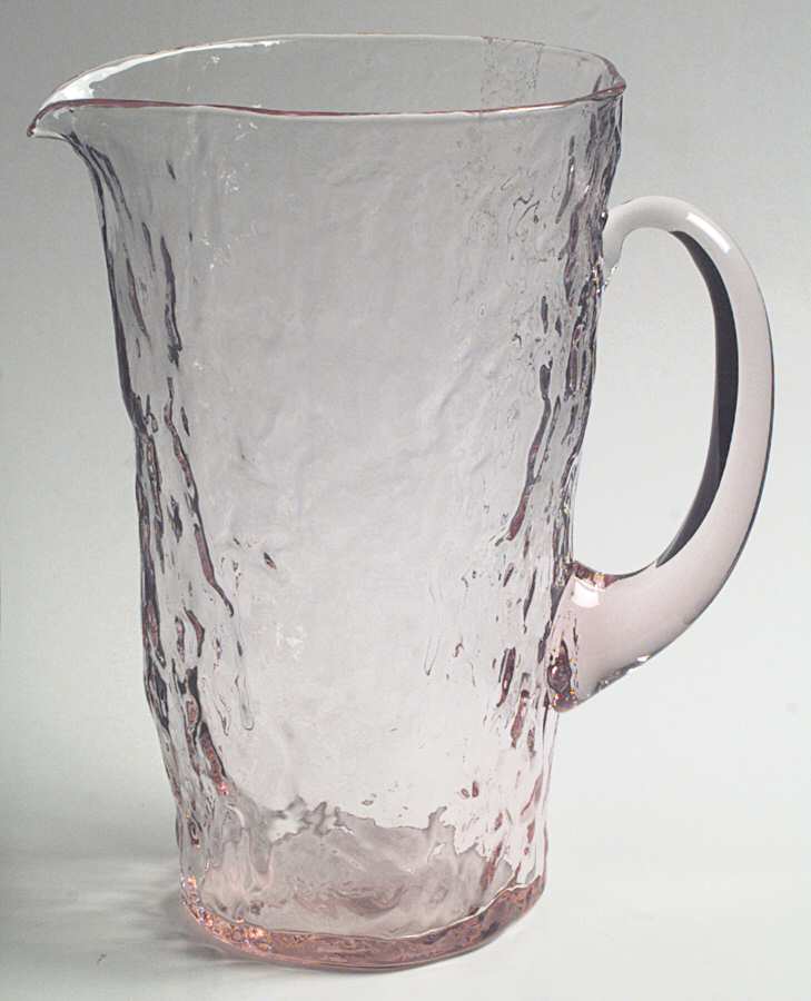 Crinkle Glass Pink 54 Oz Pitcher by Morgantown-1