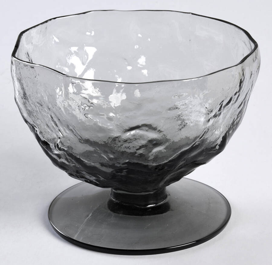 Crinkle Glass Smoke Champagne/Tall Sherbet by Morgantown-1