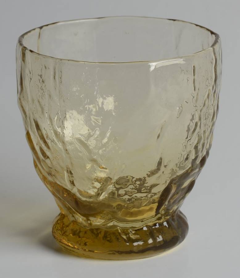 Crinkle Glass Topaz Oyster or Fruit Cocktail by Morgantown-1