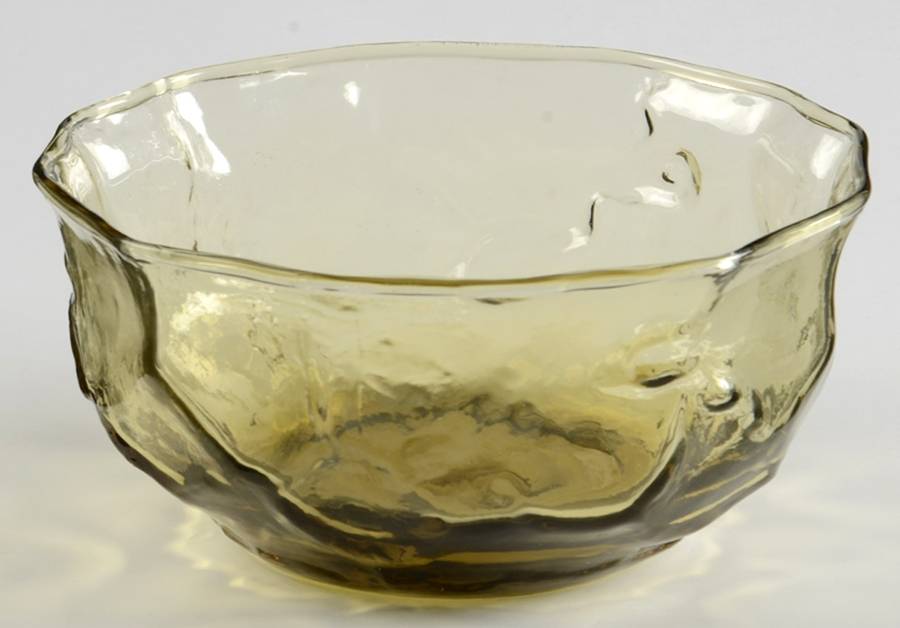 Crinkle Glass Topaz Small Fruit Dessert Bowl by Morgantown-1