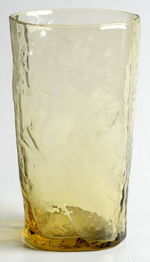 Crinkle Glass Topaz 10 Oz Flat Tumbler by Morgantown-1