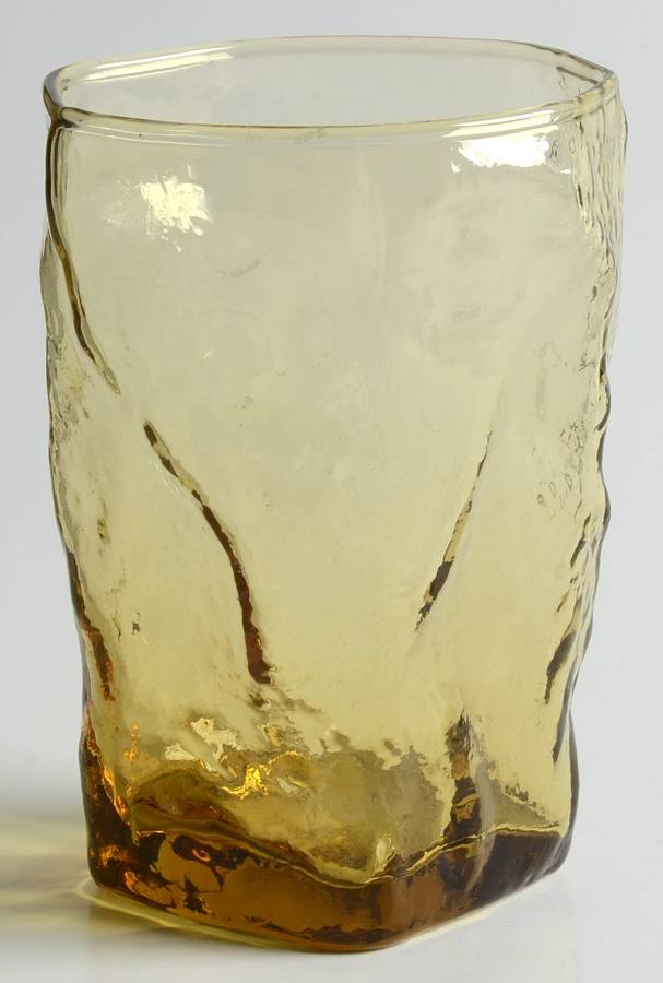Crinkle Glass Topaz 10 Oz Flat Tumbler by Morgantown-1