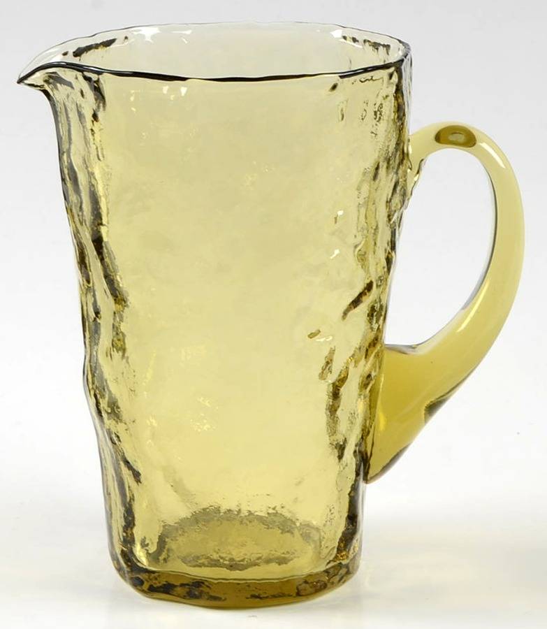 Crinkle Glass Topaz 28 Oz Pitcher by Morgantown-1