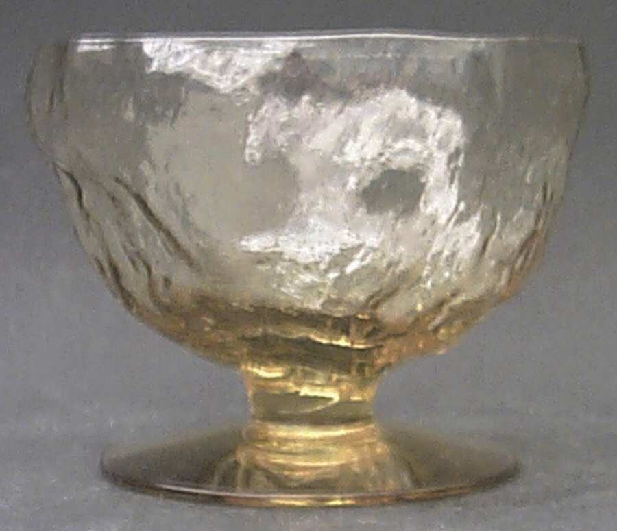 Crinkle Glass Topaz Champagne/Tall Sherbet by Morgantown-1