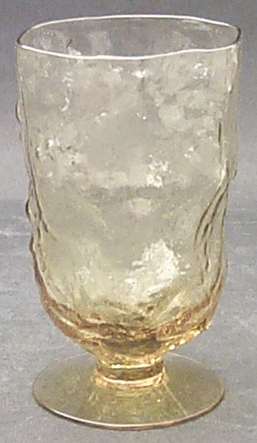 Crinkle Glass Topaz Water Goblet by Morgantown-1