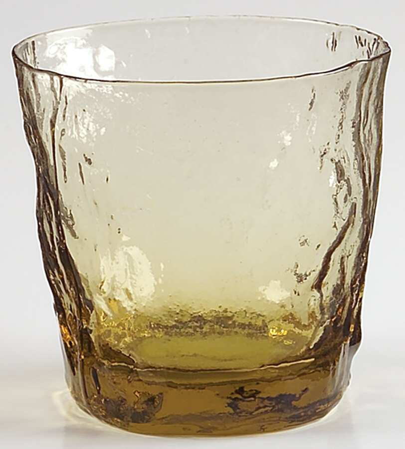 Crinkle Glass Topaz Double Old Fashioned by Morgantown-1