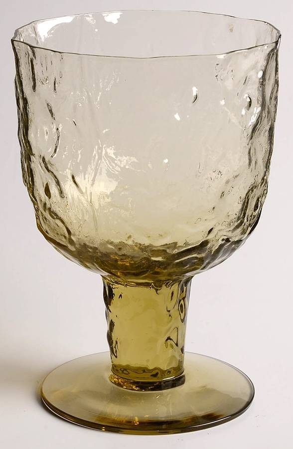 Crinkle Glass Topaz Beer Glass by Morgantown-1