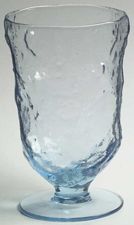 Crinkle Blue Water Goblet by Morgantown-1