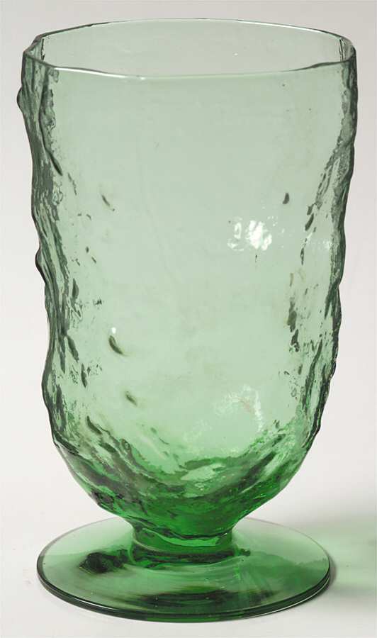 Crinkle Shamrock Green Water Goblet by Morgantown-1