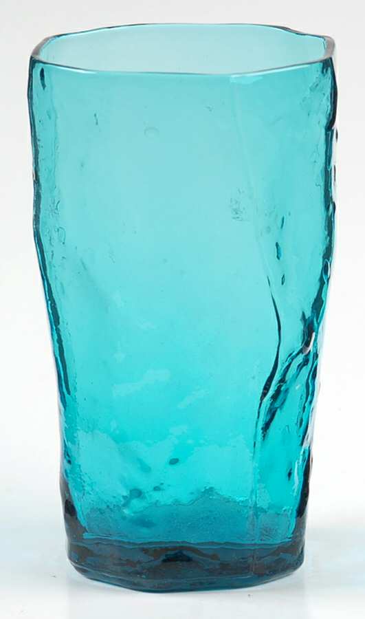 Crinkle Peacock Blue Flat Juice Glass by Morgantown-1