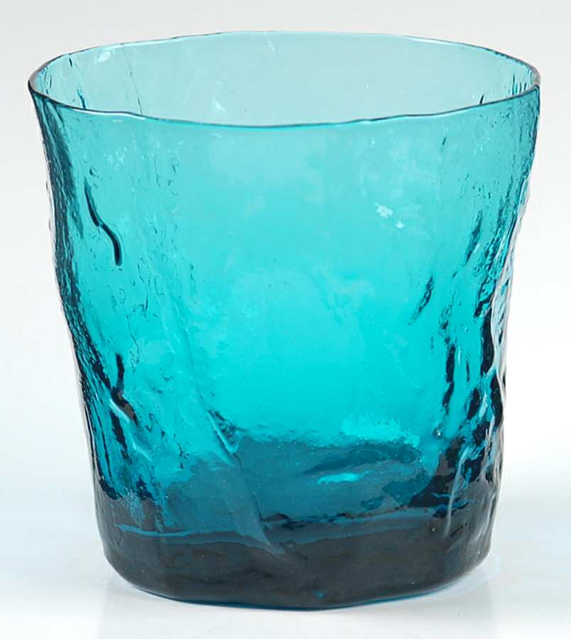 Crinkle Peacock Blue Double Old Fashioned by Morgantown-1