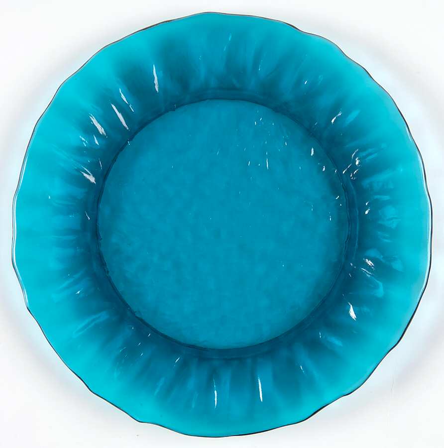 Crinkle Peacock Blue 7" Salad Plate by Morgantown-1