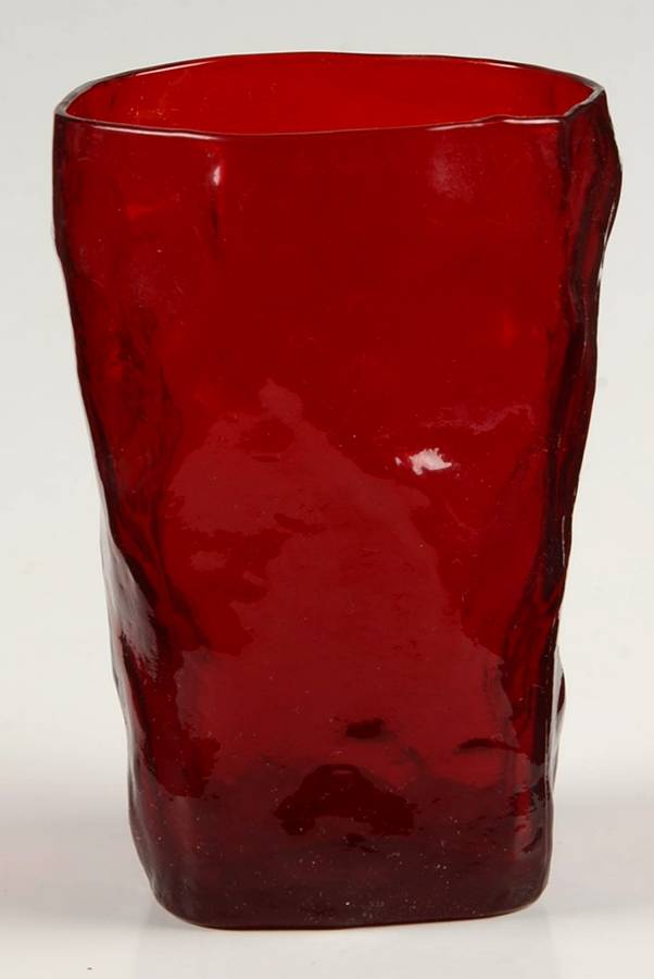 Crinkle Ruby 10 Oz Flat Tumbler by Morgantown-1