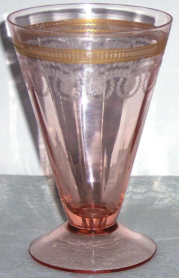 Gold Dec 329 Pink Footed Tumbler by Morgantown-1