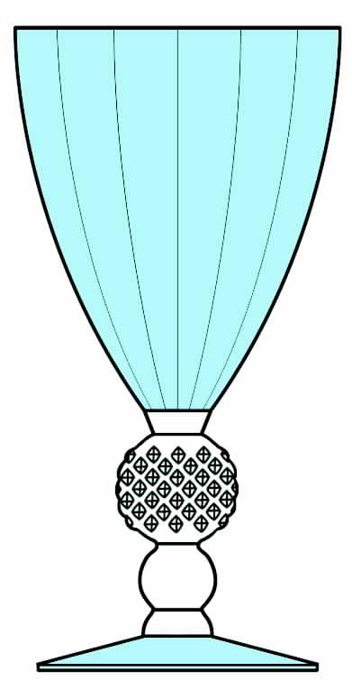 Golf Ball Azure (Azure Bowl Foot) Optic Water Goblet by Morgantown-1