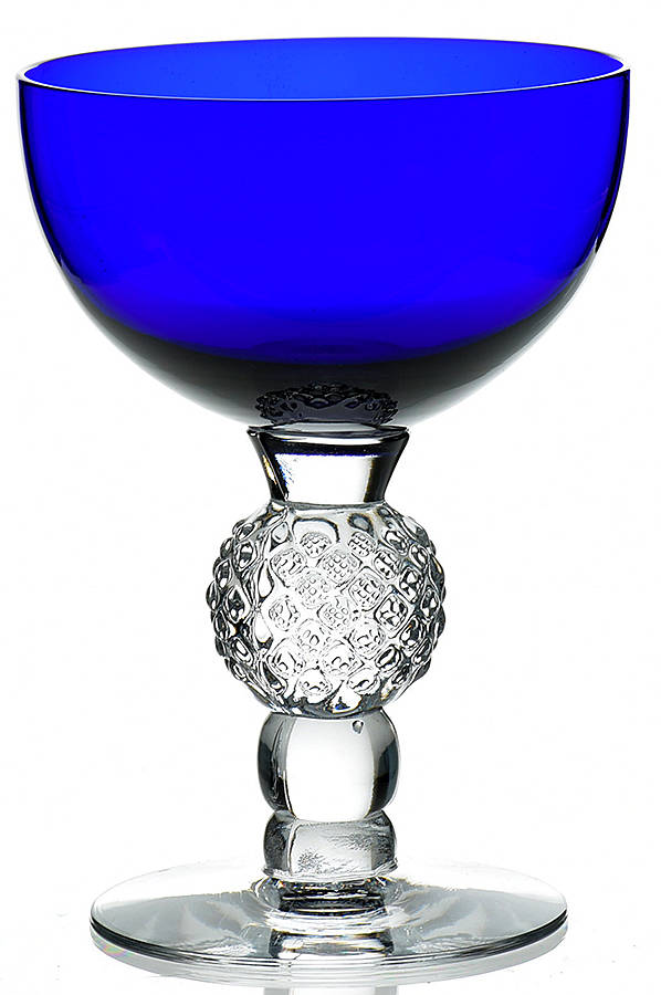 Golf Ball Cobalt Blue (Ritz Blue) Champagne/Tall Sherbet by Morgantown-1
