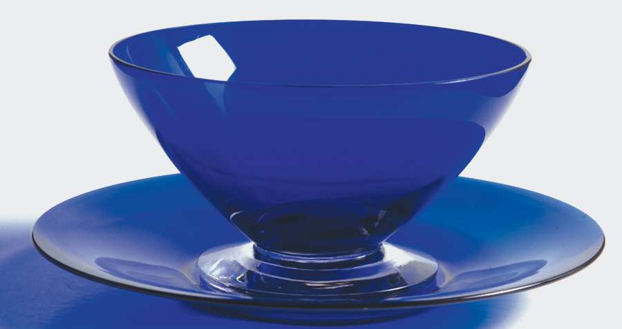 Golf Ball Cobalt Blue (Ritz Blue) Finger Bowl & Underplate by Morgantown-1
