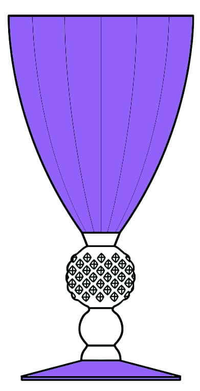 Golf Ball Amethyst (Bowl Foot) Optic Water Goblet by Morgantown-1