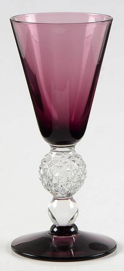 Golf Ball Amethyst (Bowl Foot) Optic Sherry Glass by Morgantown-1