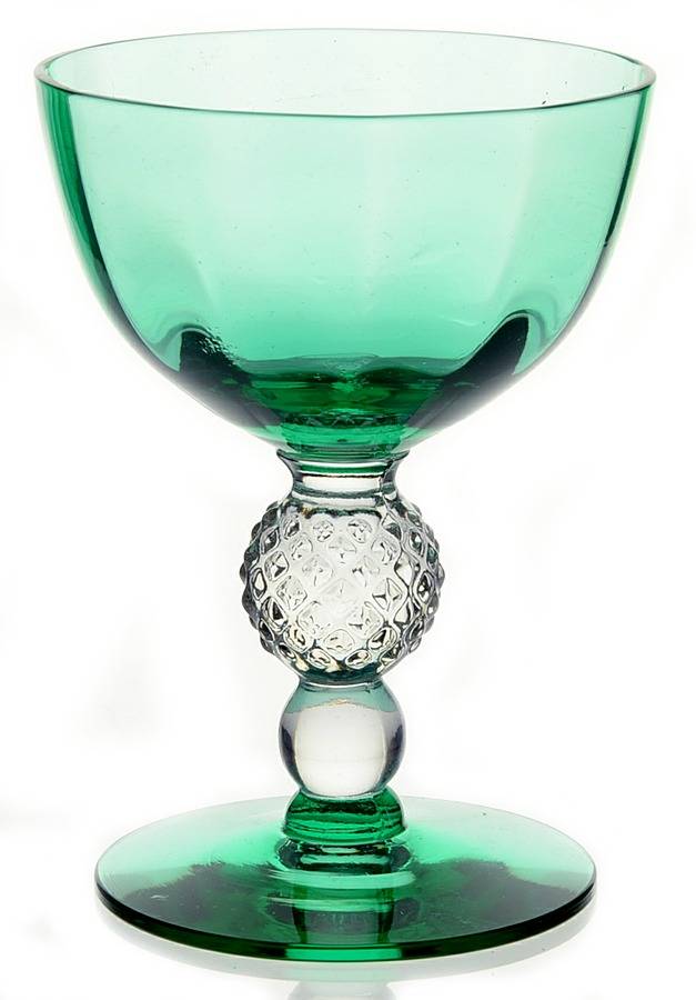 Golf Ball Light Green Bowl and Foot (Optic) Liquor Cocktail by Morgantown-1