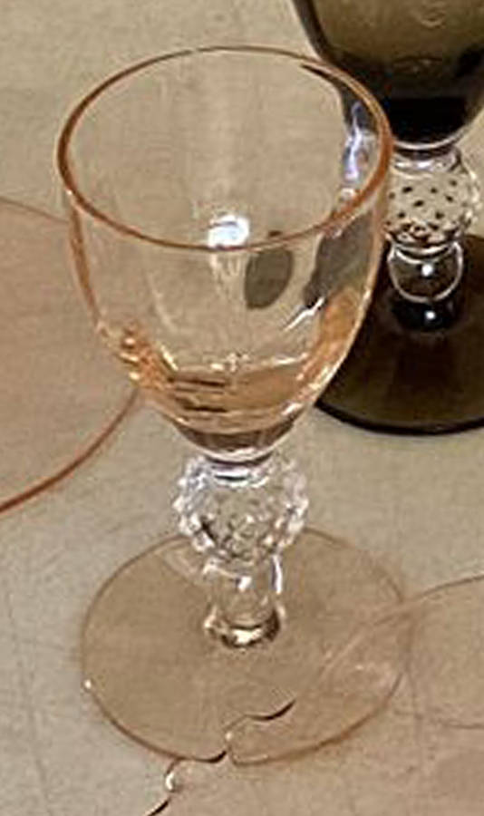 Golf Ball Caramel (Bowl Foot Optic) Cordial Glass by Morgantown-1