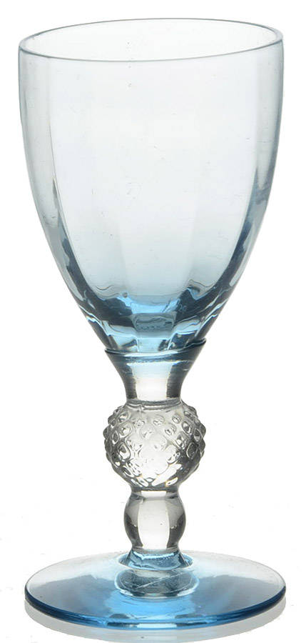 Golf Ball Copen Blue (Bowl Foot) Optic Brandy/Cordial Glass by Morgantown-1
