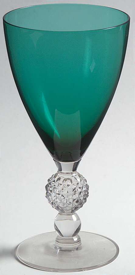 Golf Ball Stiegel Green Water Goblet by Morgantown-1