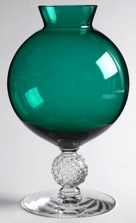 Golf Ball Stiegel Green Footed Ivy Ball Vase by Morgantown-1