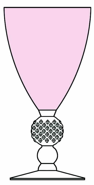 Golf Ball Pink Water Goblet by Morgantown-1