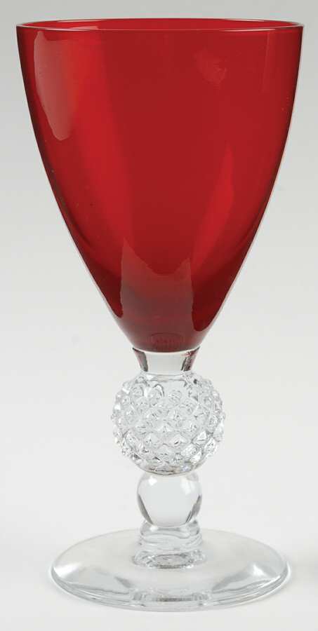 Golf Ball Ruby Water Goblet by Morgantown-1