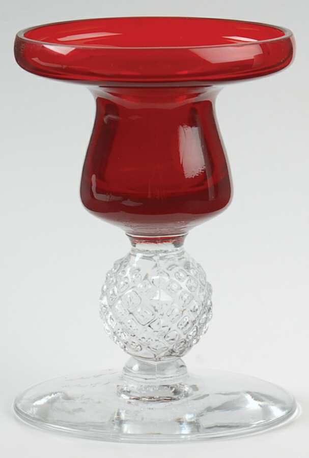 Golf Ball Ruby Jacobi Candlestick by Morgantown-1