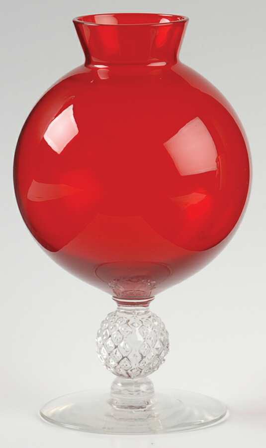 Golf Ball Ruby Footed Ivy Ball Vase by Morgantown-1