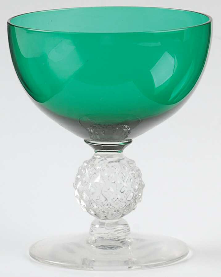 Golf Ball Venetian Green (Emerald) Low Sherbet by Morgantown-1