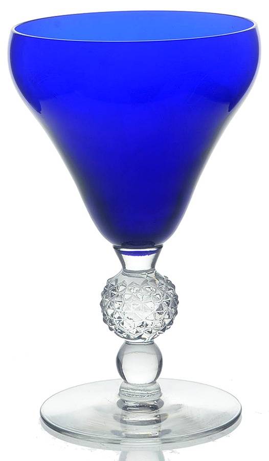 Old English Cobalt Blue (Golf Ball Stem) Water Goblet by Morgantown-1