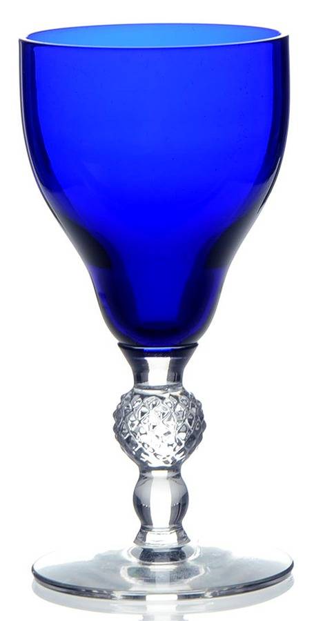 Old English Cobalt Blue (Golf Ball Stem) Cordial Glass by Morgantown-1