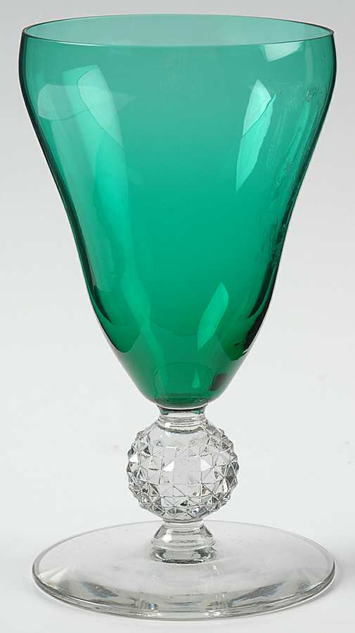 Old English Stiegel Blue Green (Golfball Stem) 8 Oz Footed Tumbler by Morgantown-1