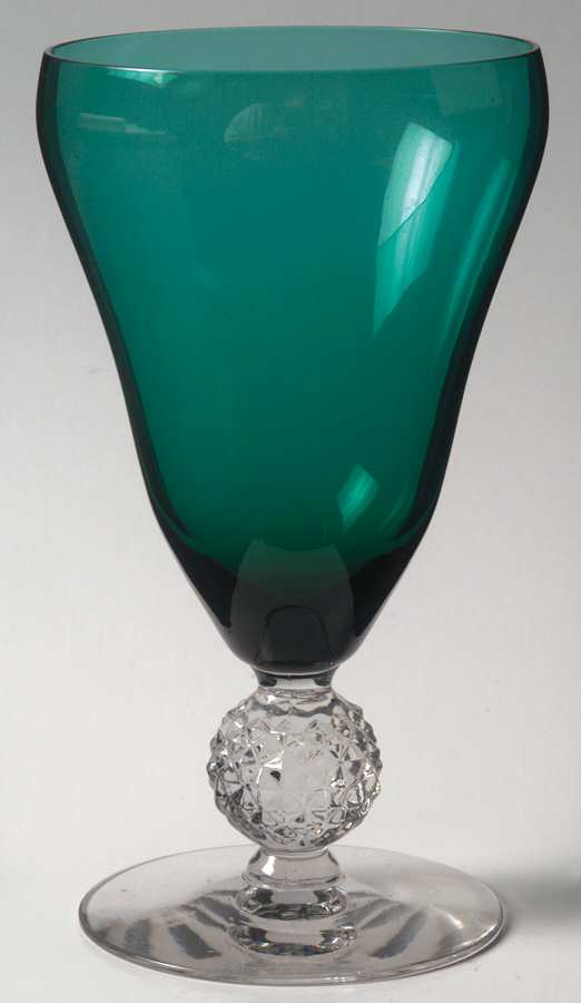 Old English Stiegel Blue Green (Golfball Stem) 10 Oz Footed Tumbler by Morgantown-1