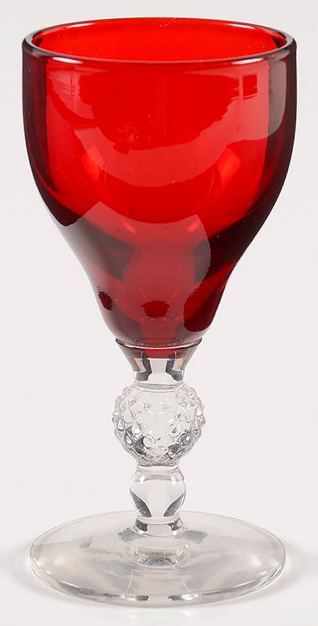 Old English Ruby (Golf Ball Stem) Cordial Glass by Morgantown-1