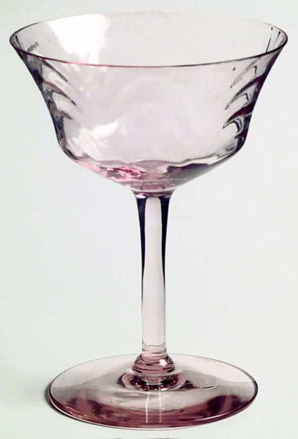 Palm Optic Pink (Stem 7577) Champagne/Tall Sherbet by Morgantown-1