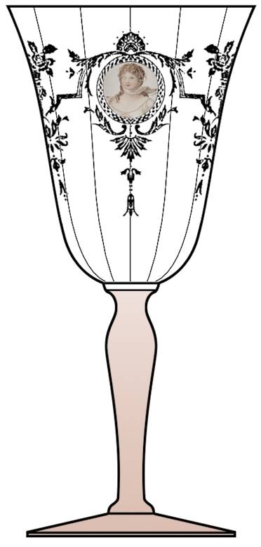 Queen Louise Pink Water Goblet by Morgantown-1