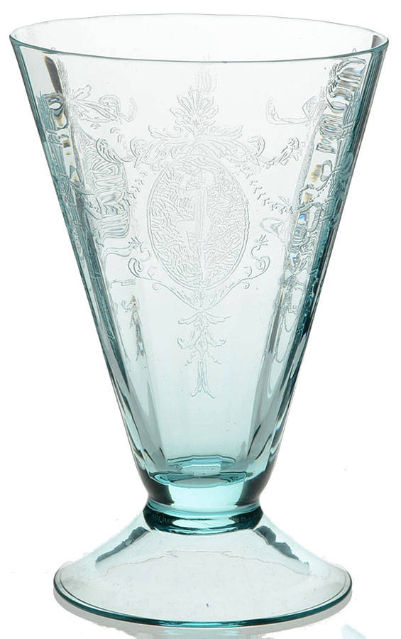 Sunrise Medallion Blue (Stem 7630) 10 Oz Footed Tumbler by Morgantown-1