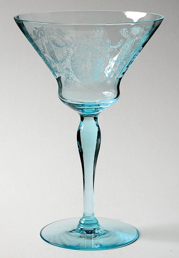 Sunrise Medallion Blue (Stem 7630) Champagne/Tall Sherbet by Morgantown-1