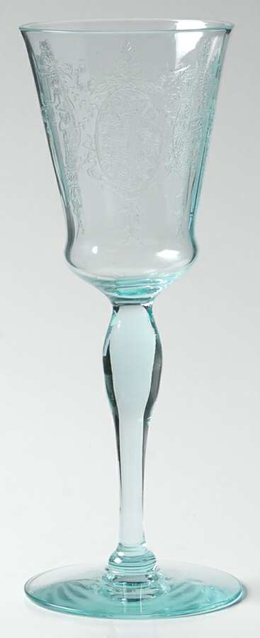 Sunrise Medallion Blue (Stem 7630) Wine Glass by Morgantown-1