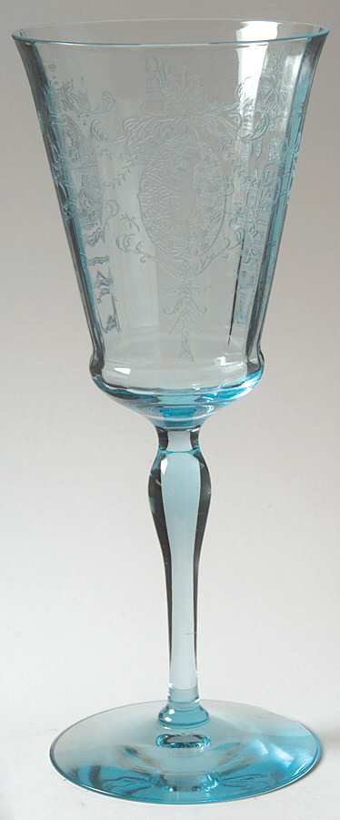 Sunrise Medallion Blue (Stem 7630) Water Goblet by Morgantown-1