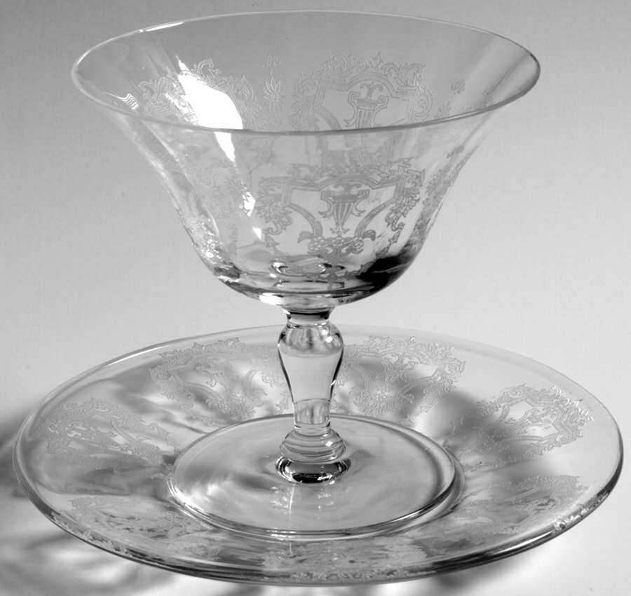 Virginia (Stem 7711, Optic) Sherbet with Underplate by Morgantown-1