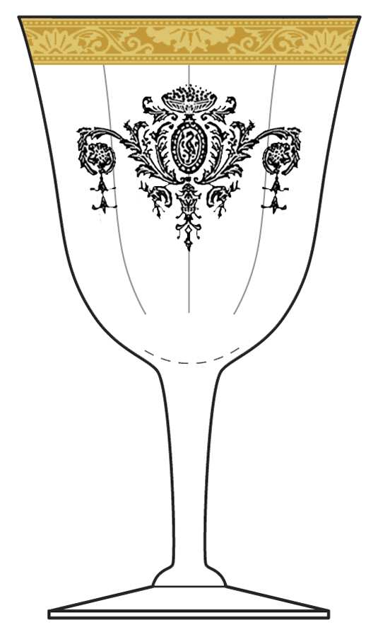 Biscayne Gold Encrusted (Stem 7810) Water Goblet by Morgantown-1