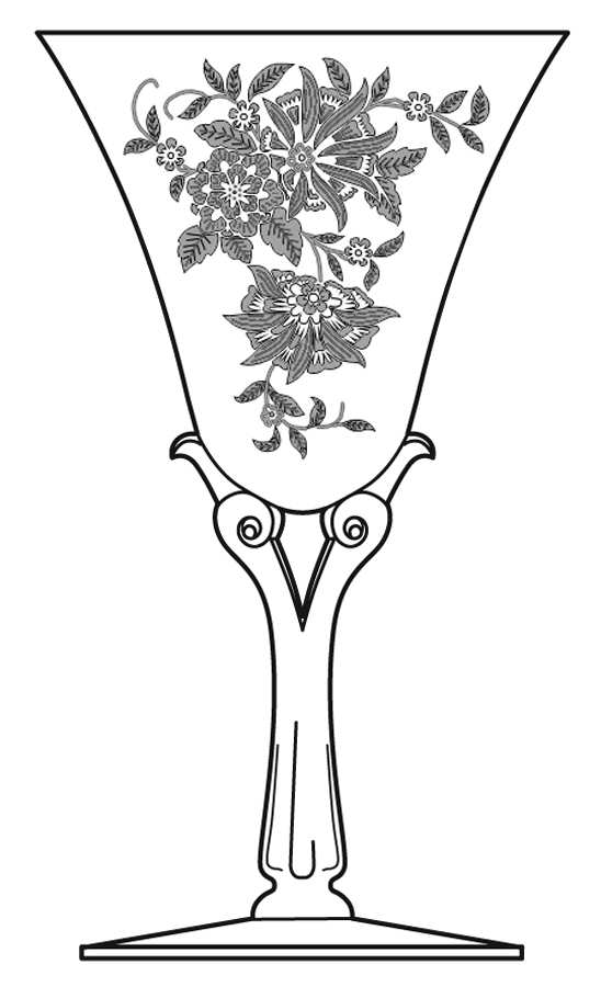 Floret (#7684) Water Goblet by Morgantown-1