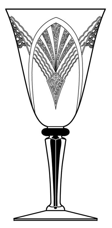 Nasreen Black (Clear & Black Stem, Stem 7606 1-2) Water Goblet by Morgantown-1