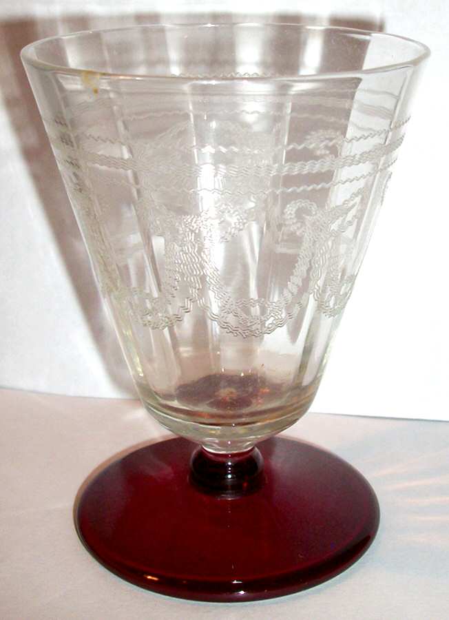 345 1-2 Ruby (Stem 7659) Footed Tumbler by Morgantown-1