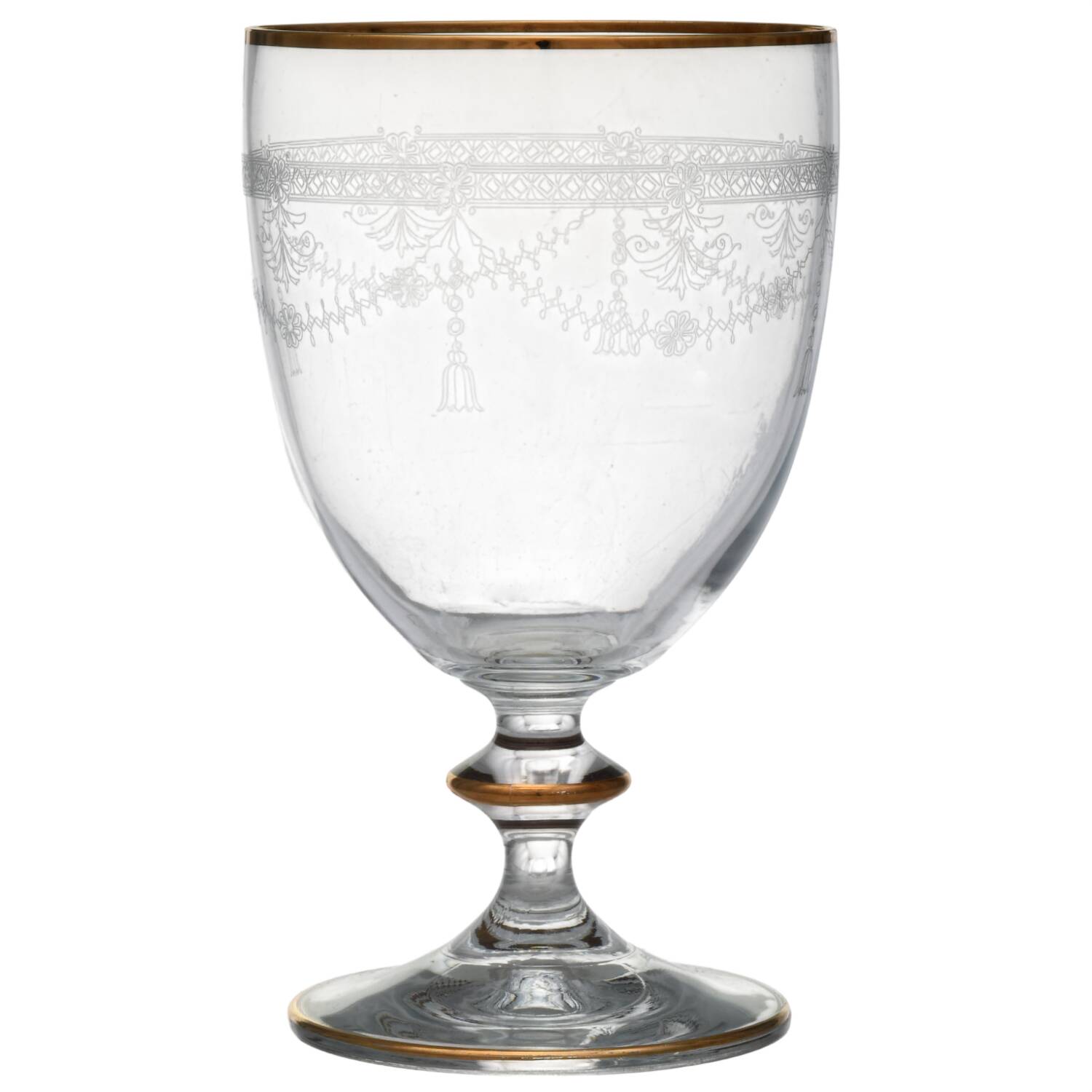 Victorian Garland Gold Water Goblet by Mikasa-1